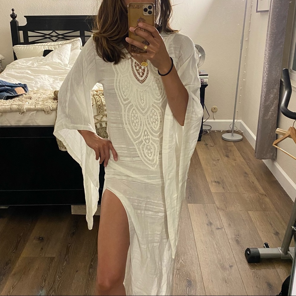 Boho Bridal Kaftan White Dress
